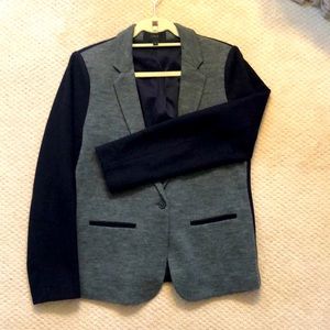 J Crew size 12 navy and gray wool blazer